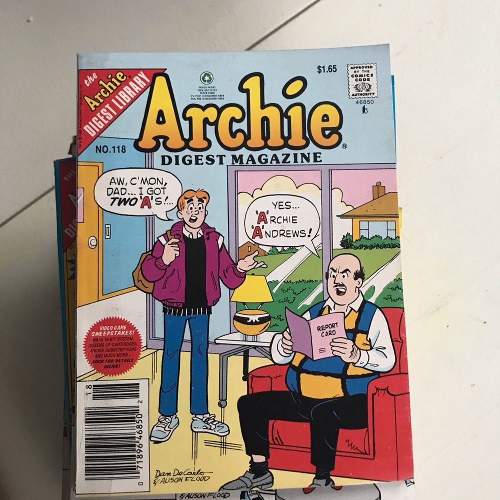 Archie Digest Magazine Comic Book #118 - Light Blue & Red Cover